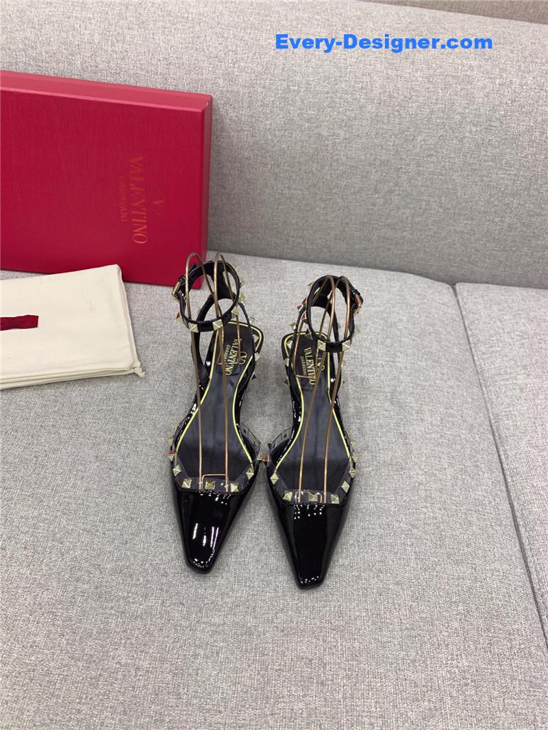Va1e*ntin0 new rivet kitten heel sandals