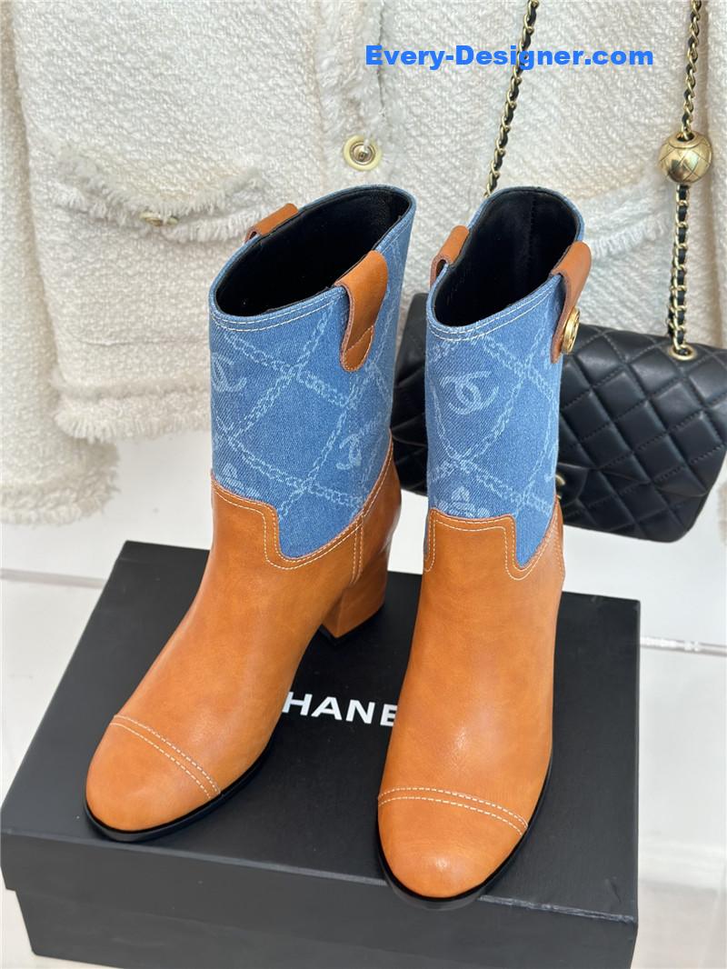 CC new chunky heel cowboy boots