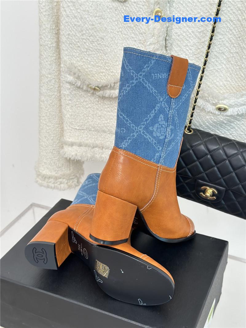 CC new chunky heel cowboy boots