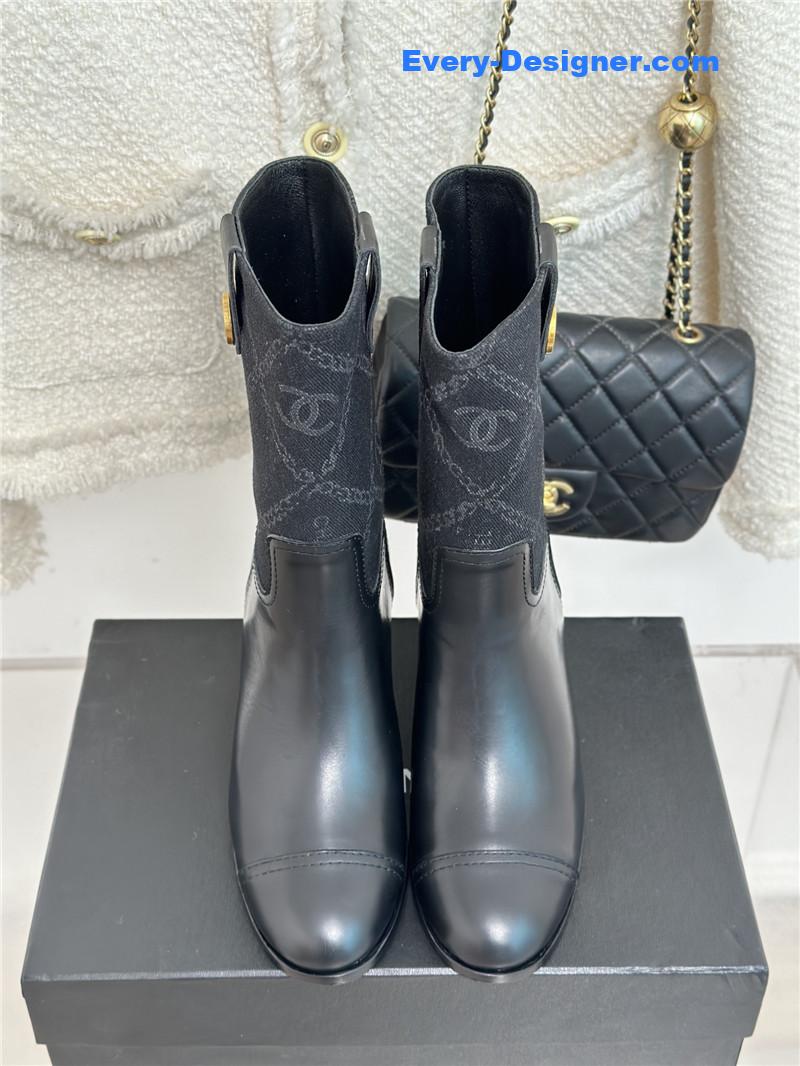 CC new chunky heel cowboy boots