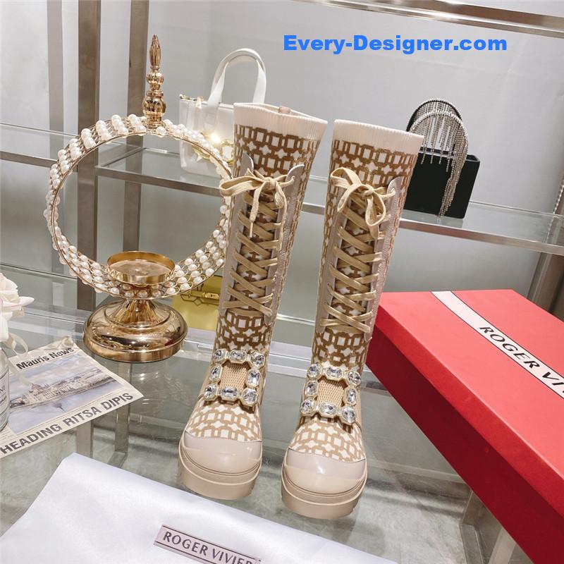 Roger vivier new boots knit boots sports high boots