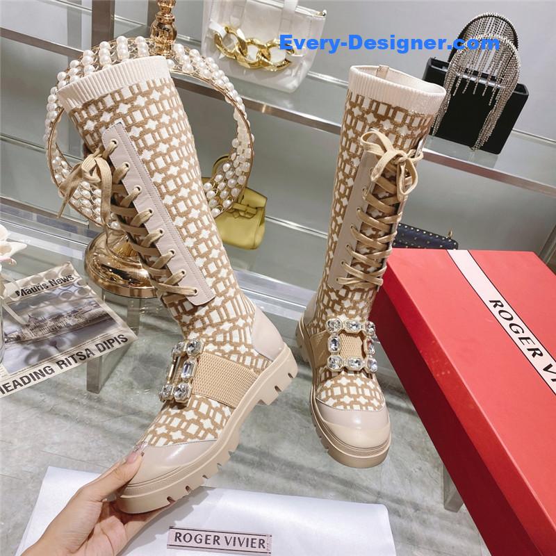 Roger vivier new boots knit boots sports high boots