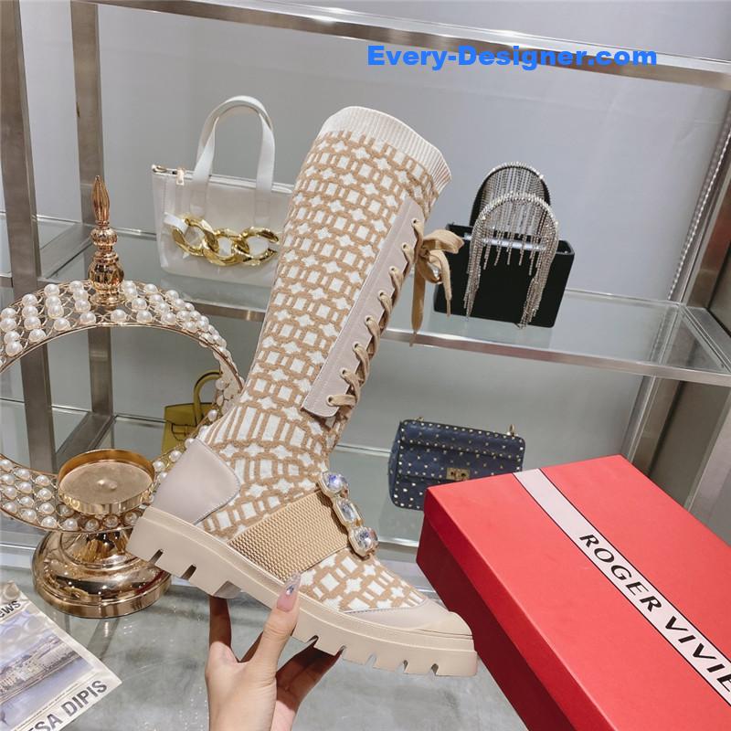 Roger vivier new boots knit boots sports high boots