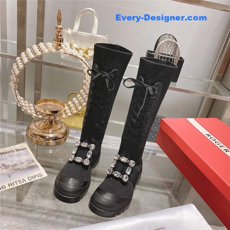 Roger vivier new boots knit boots sports high boots