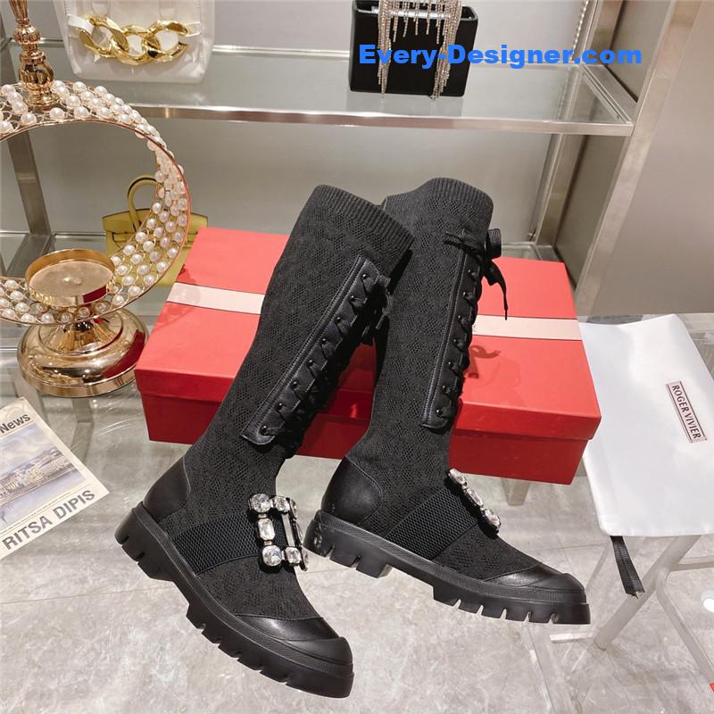 Roger vivier new boots knit boots sports high boots
