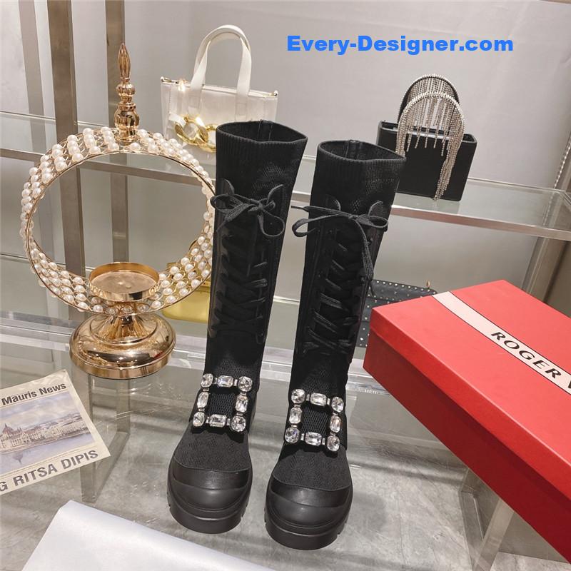 Roger vivier new boots knit boots sports high boots