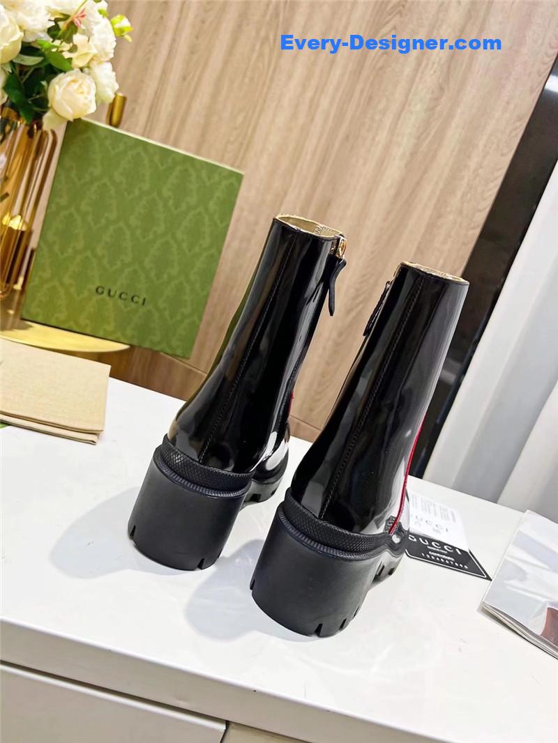 Gvc*1 black web stripe 85mm ankle boots