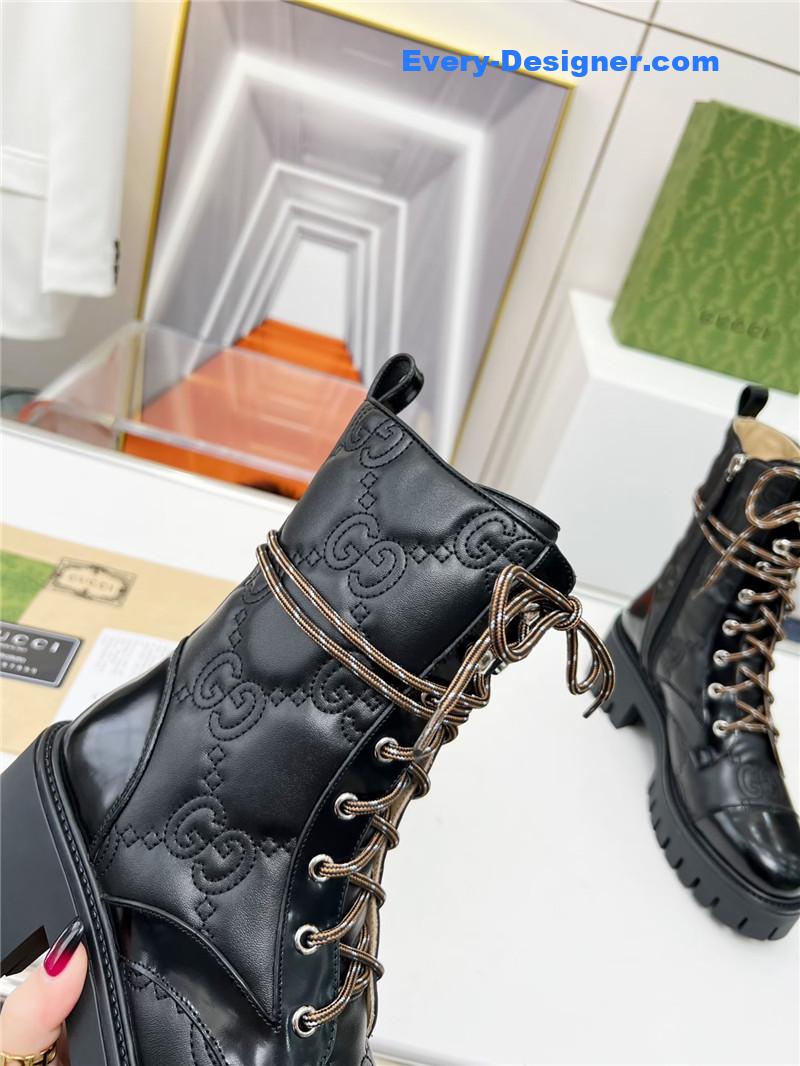 Gvc*1 double g electric embroidery version lace-up 8 inch boots