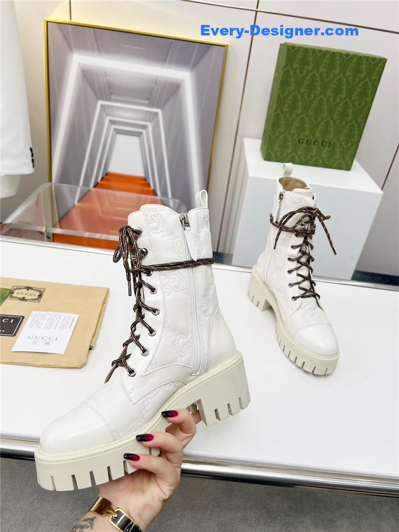 Gvc*1 double g electric embroidery version lace-up 8 inch boots