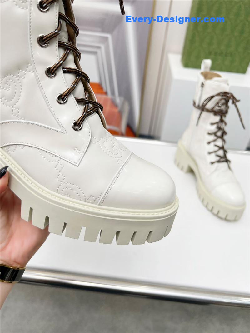 Gvc*1 double g electric embroidery version lace-up 8 inch boots