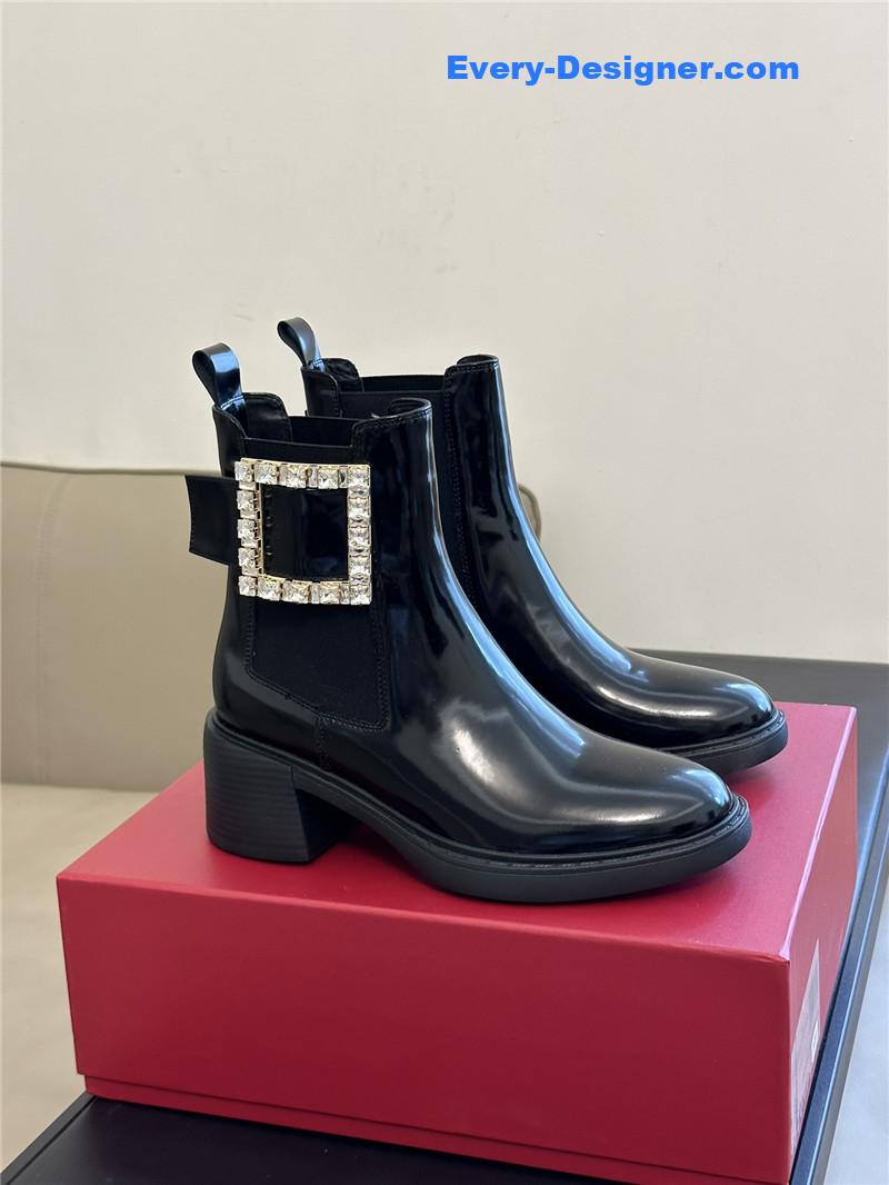 Roger vivier Square Buckle Chunky Heel Chelsea Boots