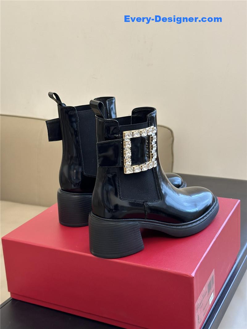 Roger vivier Square Buckle Chunky Heel Chelsea Boots