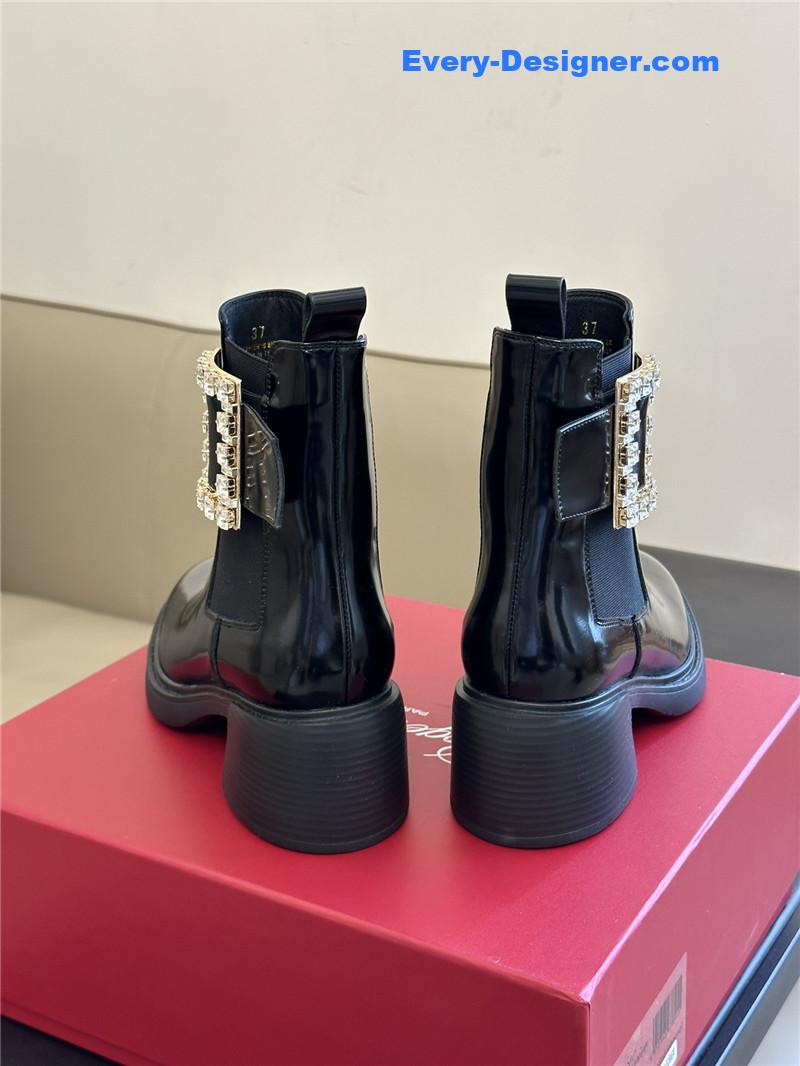 Roger vivier Square Buckle Chunky Heel Chelsea Boots