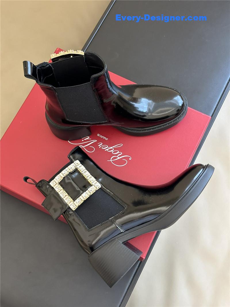 Roger vivier Square Buckle Chunky Heel Chelsea Boots