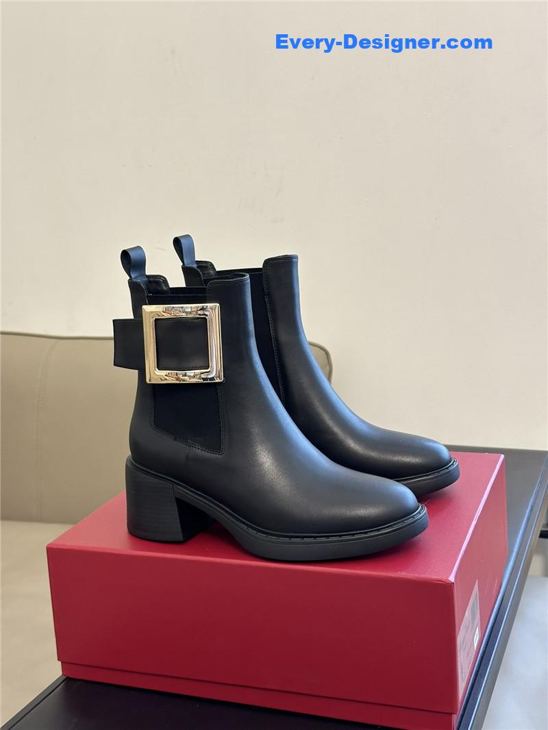 Roger vivier Square Buckle Chunky Heel Chelsea Boots