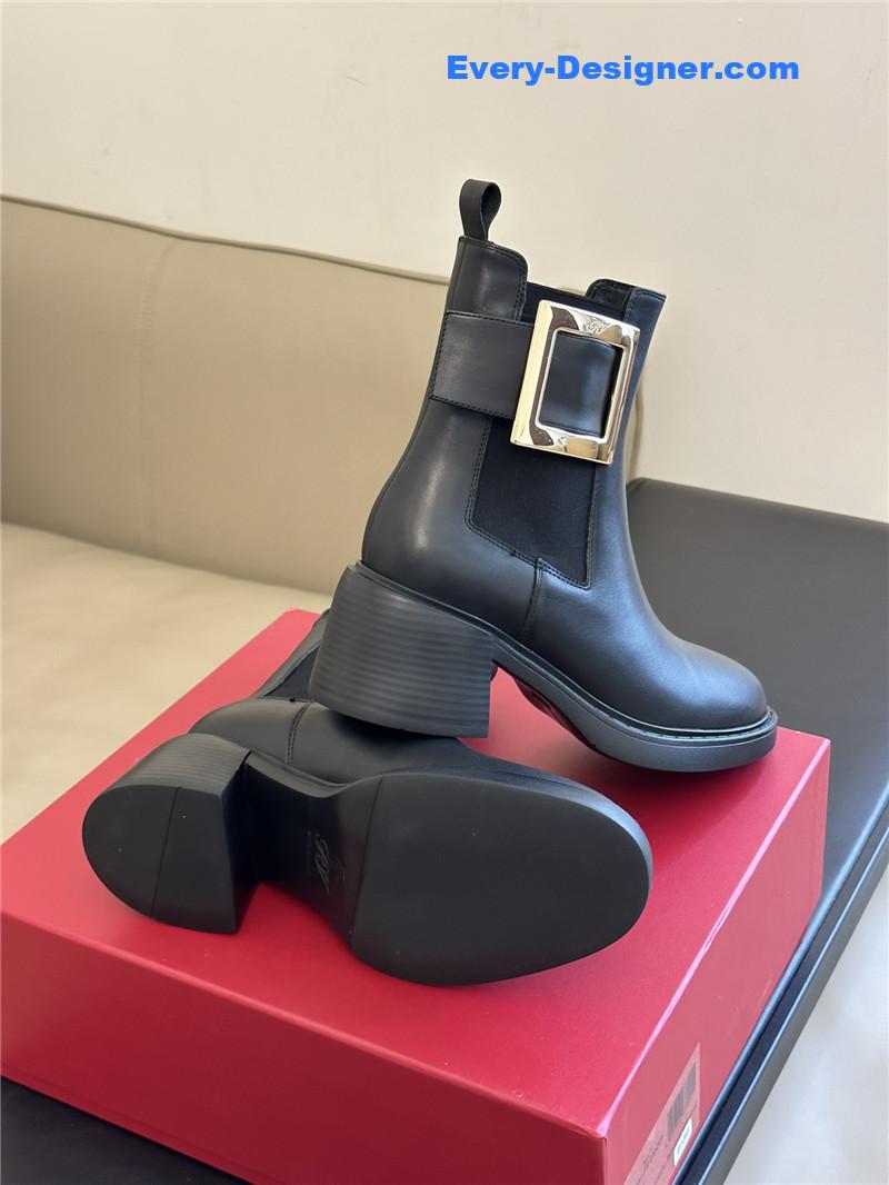 Roger vivier Square Buckle Chunky Heel Chelsea Boots