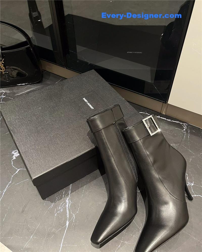 y51 autumn and winter square D1am0nd buckle ankle boots