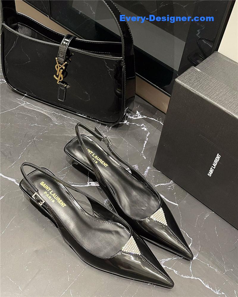 Y51 new pointed rhinestone small high heels