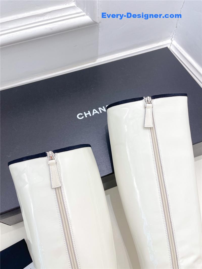 CC classic patent leather high heel boots