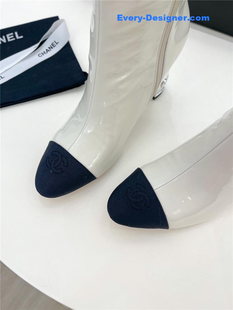 CC classic patent leather high heel boots