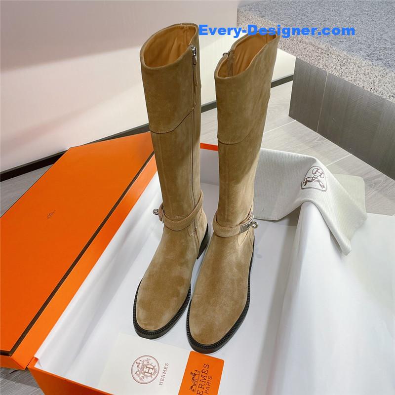 H**me5 kelly beige suede long boots