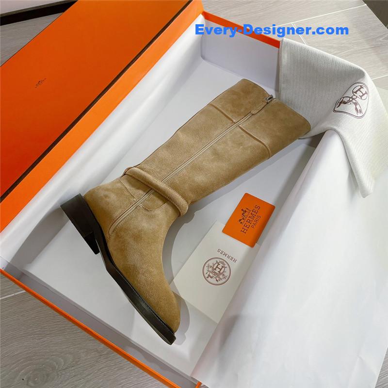 H**me5 kelly beige suede long boots
