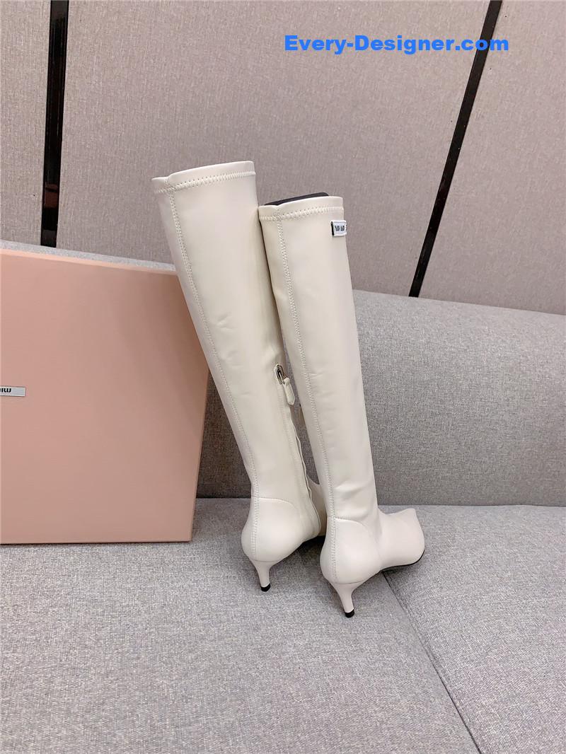M1um1u new pointed toe high heel elastic sock boots