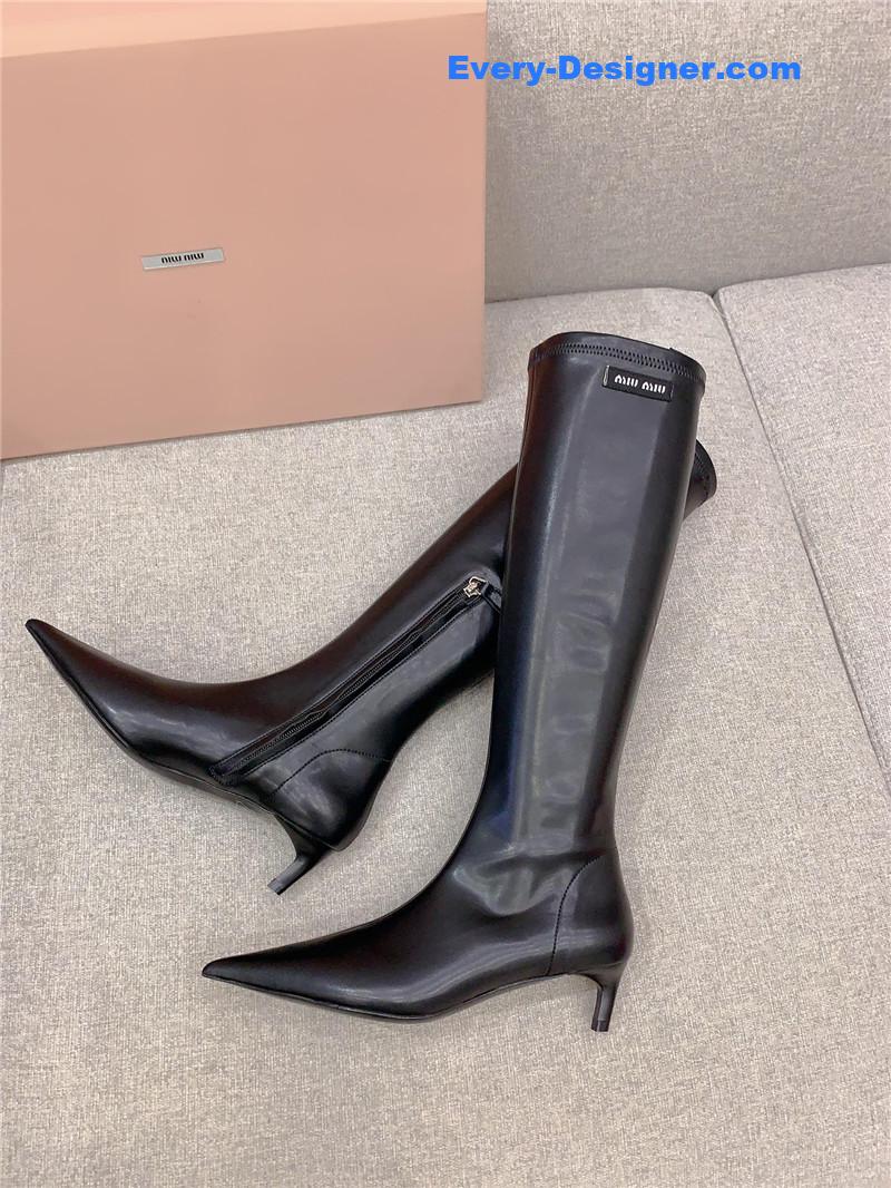 M1um1u new pointed toe high heel elastic sock boots