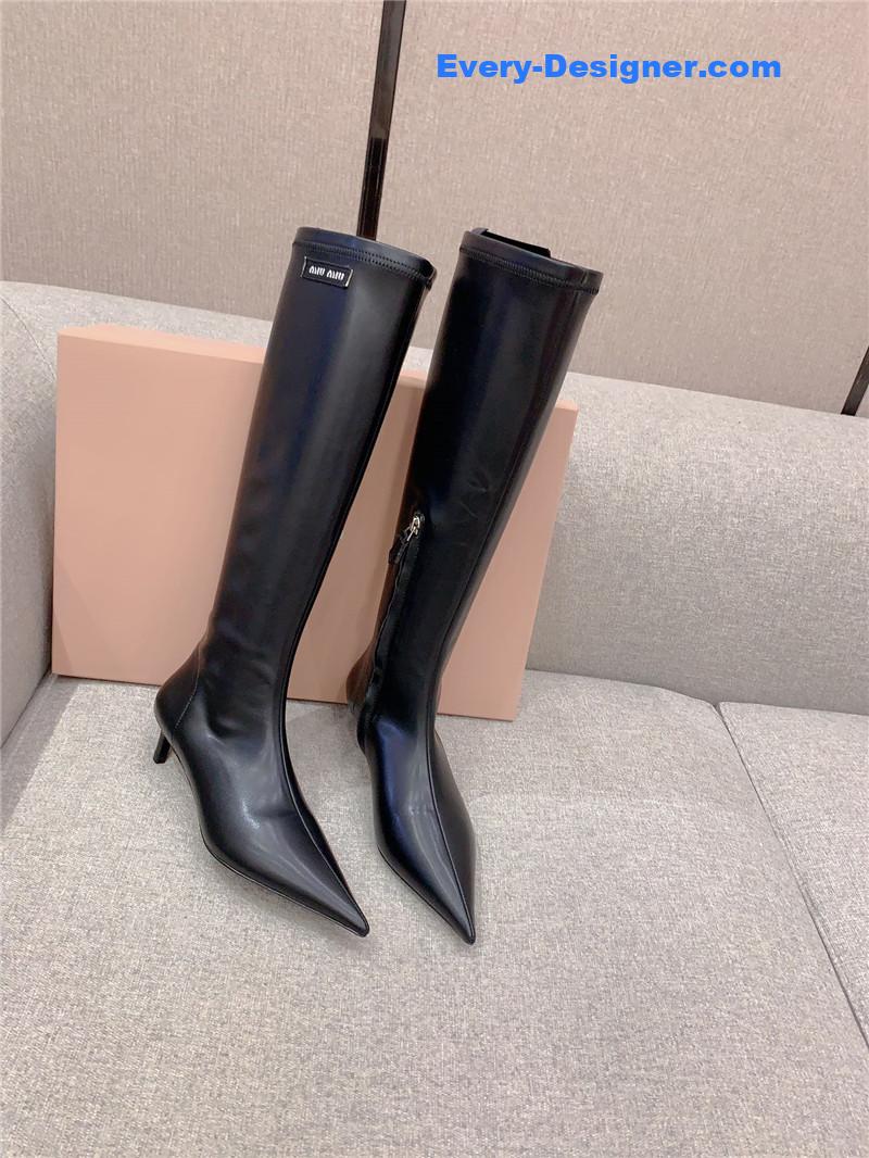 M1um1u new pointed toe high heel elastic sock boots