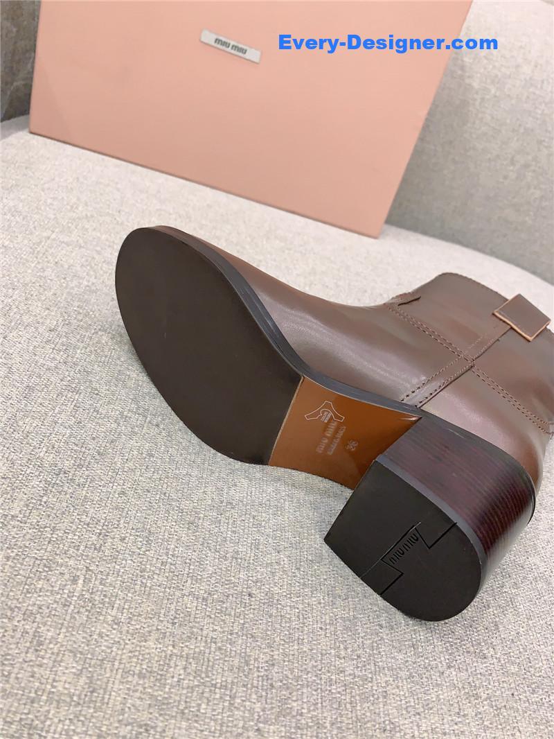 M1um1u new thick heel straight short boots