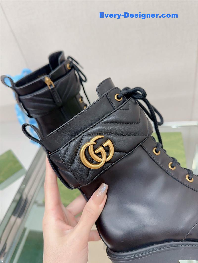 Gvc*1 double g buckle lace-up high heel boots