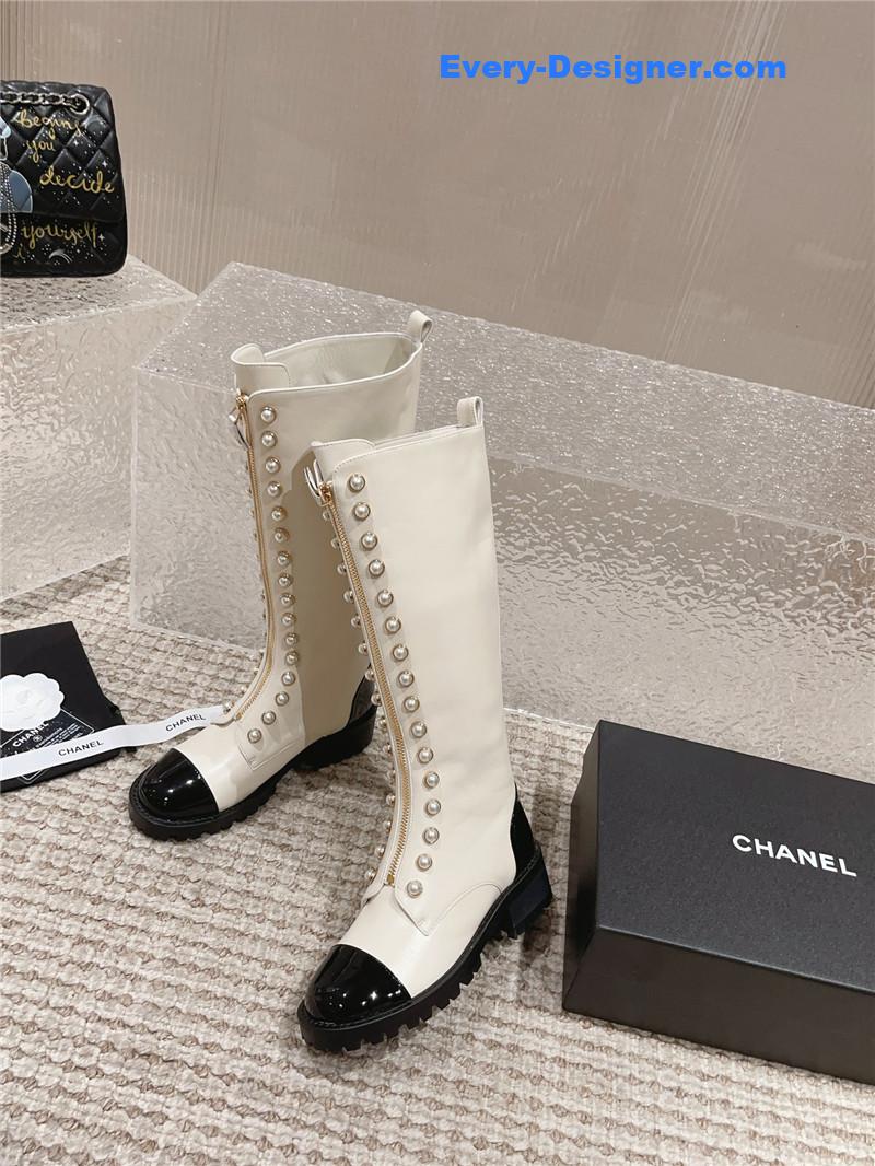 CC new autumn and winter pearl zipper boots