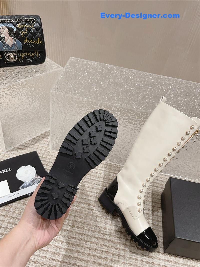 CC new autumn and winter pearl zipper boots