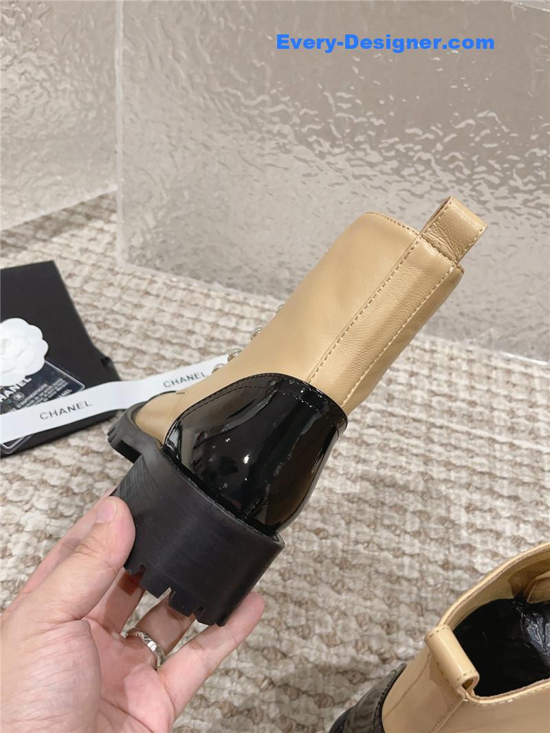 CC new autumn and winter pearl zipper boots