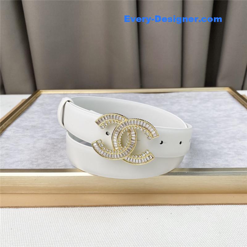 Ch**el plain cowhide 3cm versatile small belt