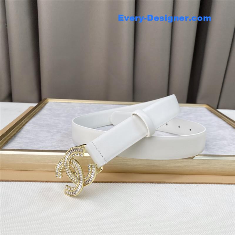 Ch**el plain cowhide 3cm versatile small belt