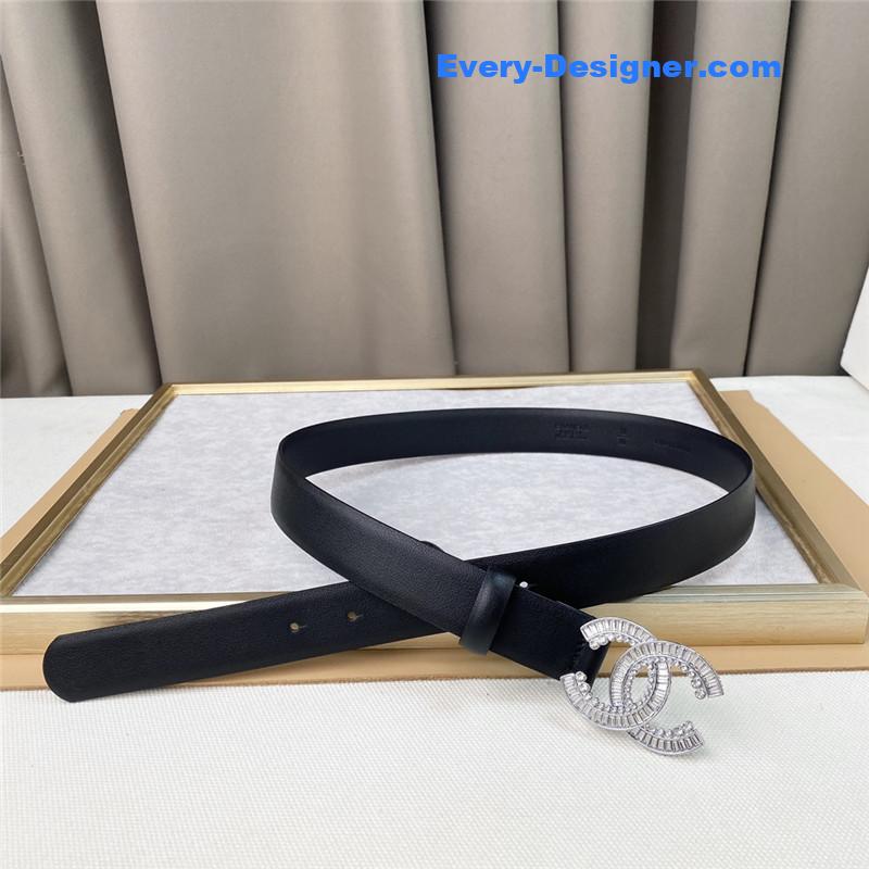 Ch**el plain cowhide 3cm versatile small belt