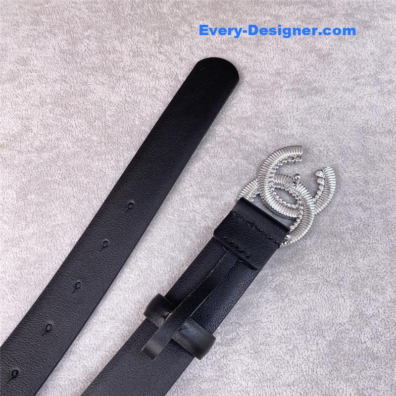 Ch**el plain cowhide 3cm versatile small belt