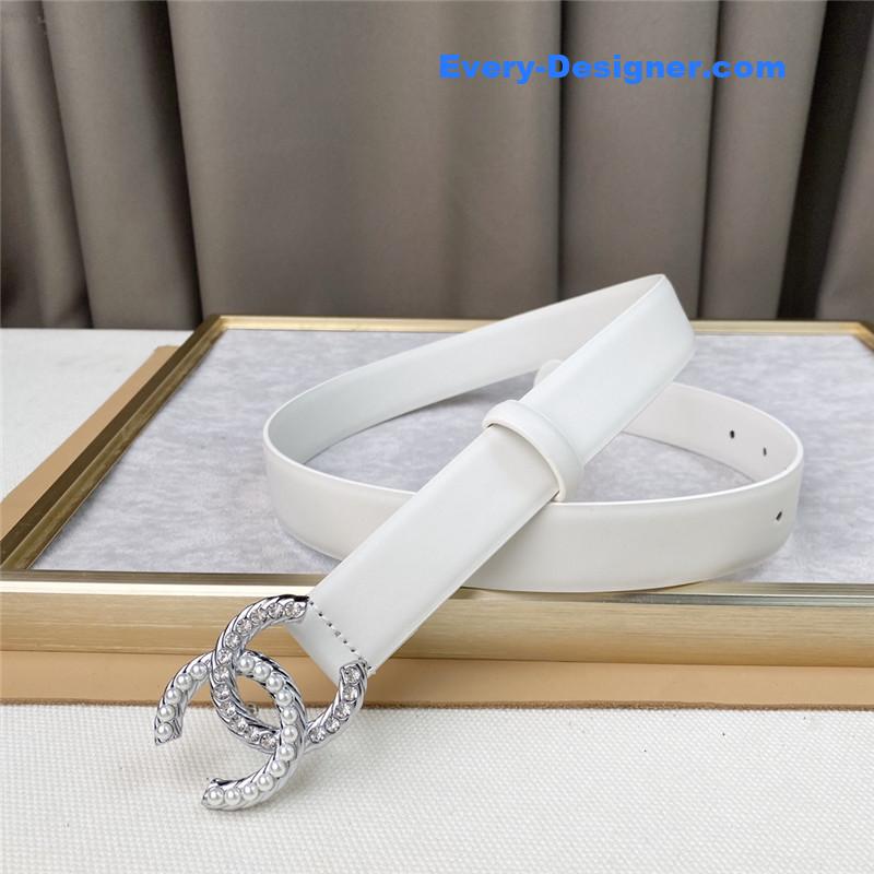 Ch**el plain cowhide 3cm versatile small belt