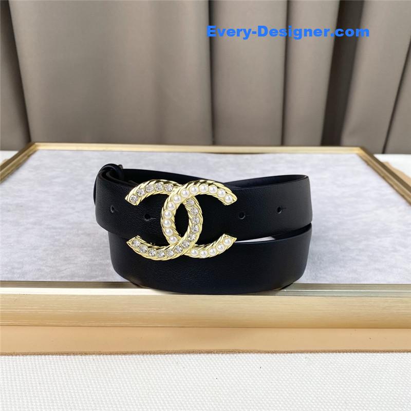 Ch**el plain cowhide 3cm versatile small belt