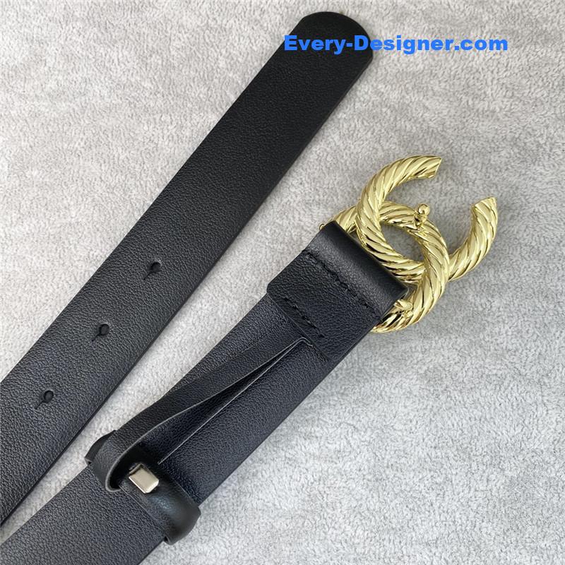 Ch**el plain cowhide 3cm versatile small belt