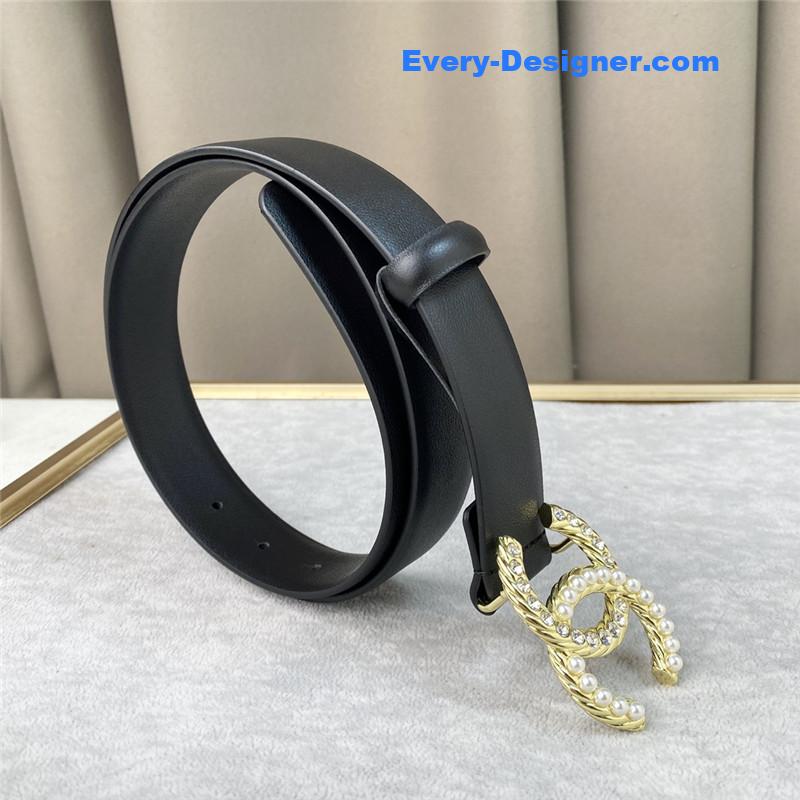 Ch**el plain cowhide 3cm versatile small belt