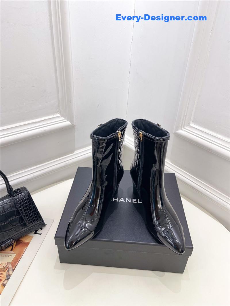 CC counter classic electric embroidery thick heel short boots