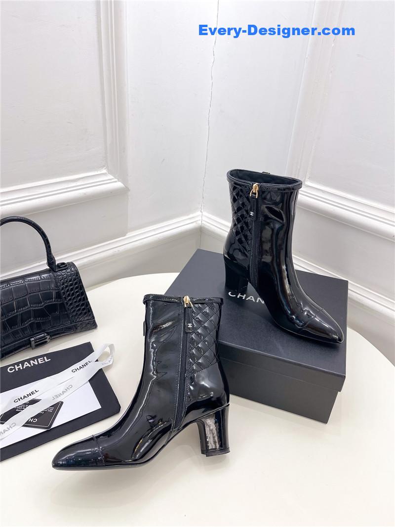 CC counter classic electric embroidery thick heel short boots