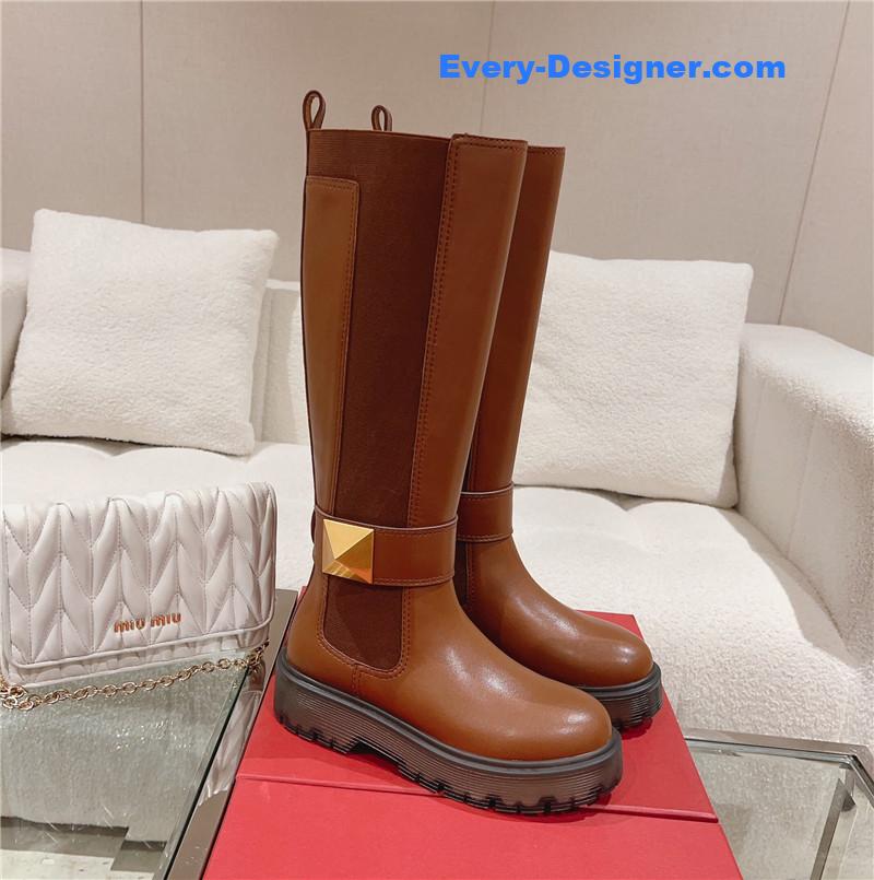 Va1e*ntin0 rivet high nude boots