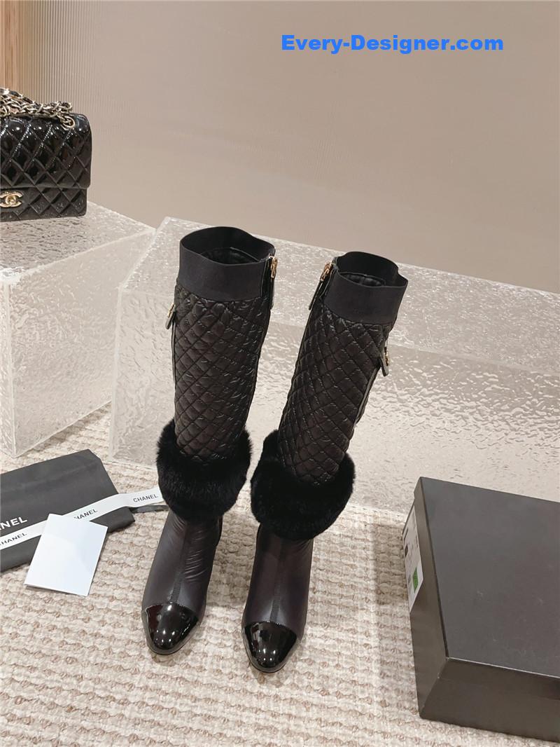 CC new electroplated heel down high boots