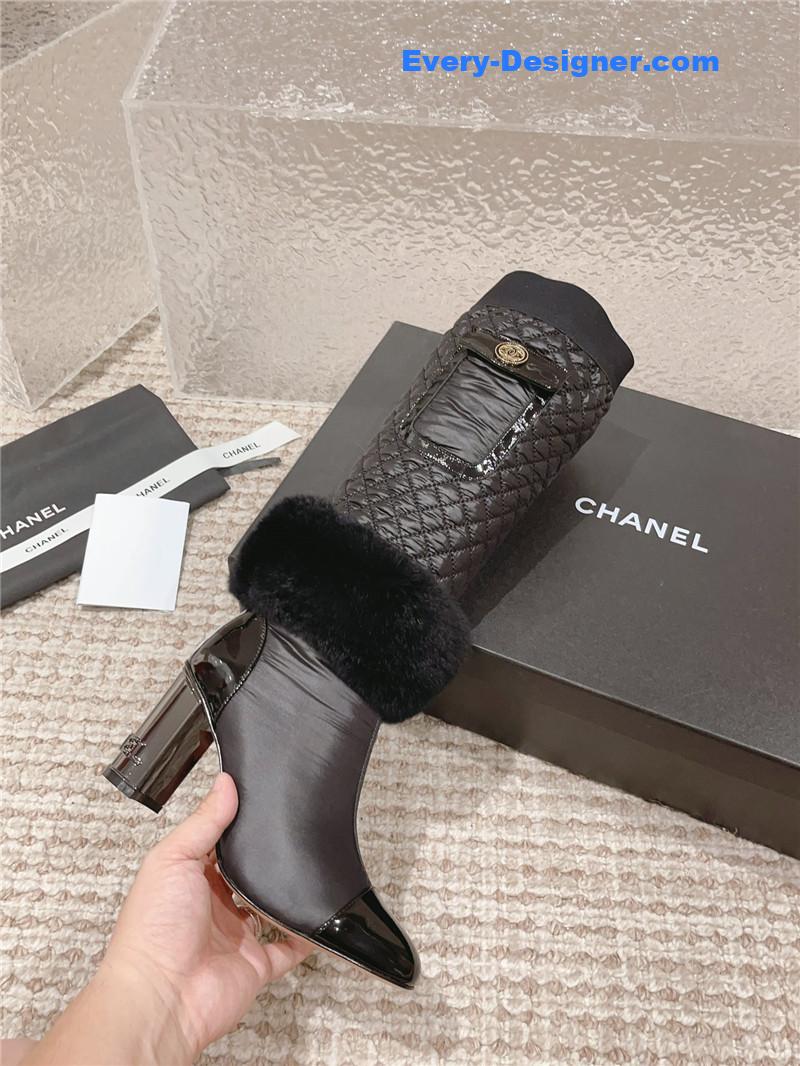 CC new electroplated heel down high boots