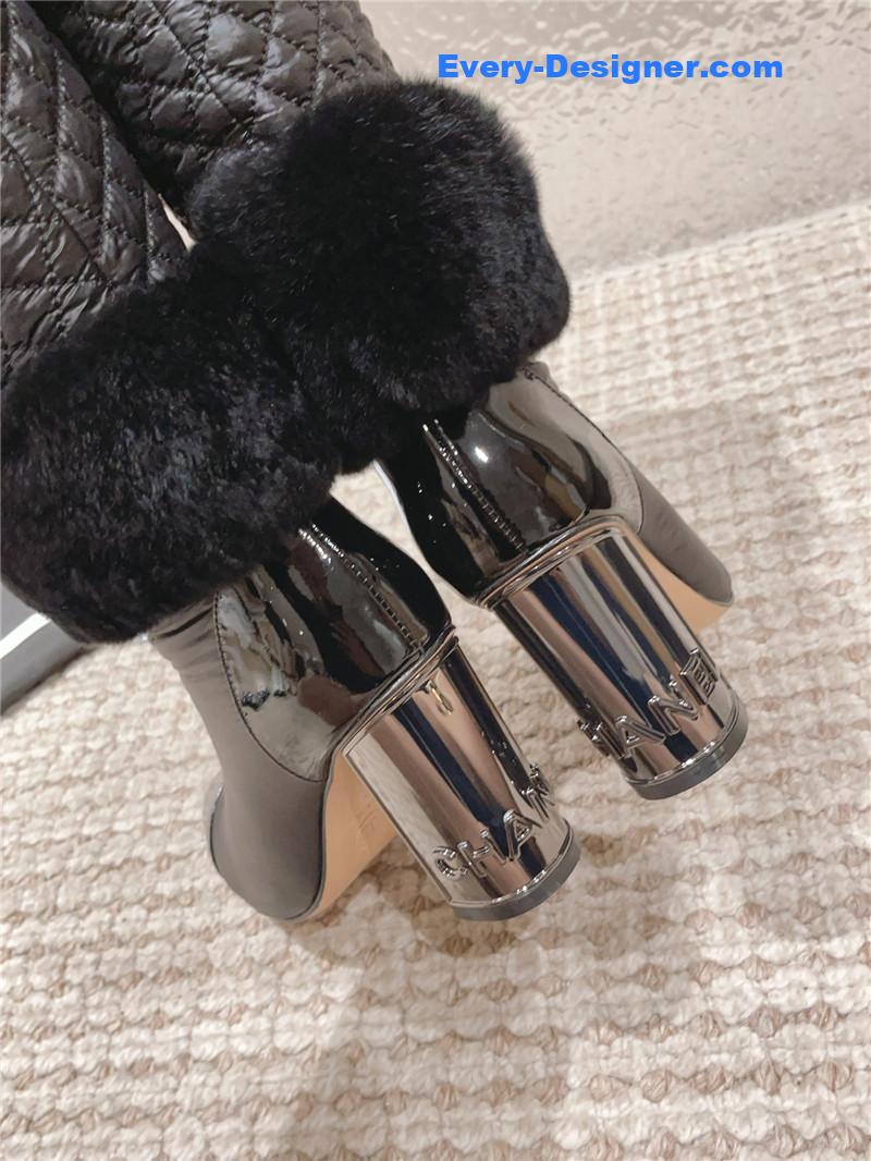 CC new electroplated heel down high boots