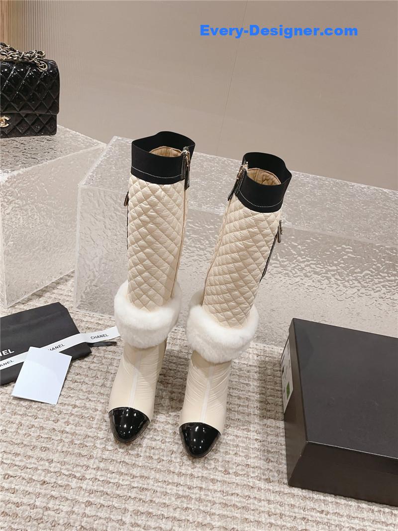 CC new electroplated heel down high boots