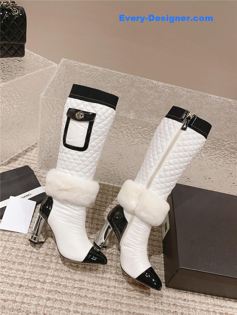 CC new electroplated heel down high boots